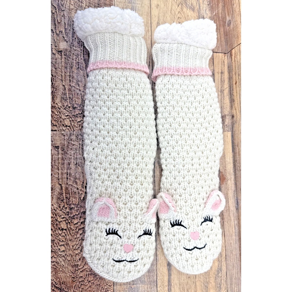 Jane & Bleeker Fleece Bunny Lamb Cute Stocking Socks Slippers